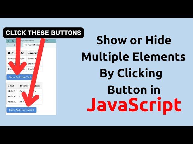 Show or hide multiple elements with a function with one parameter | JavaScript