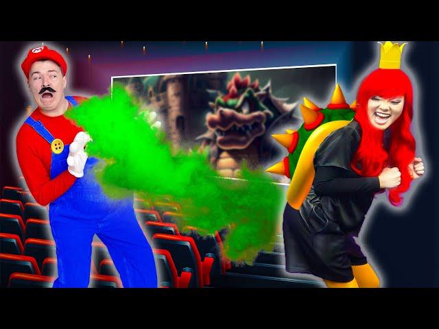 Super Mario Bros Sneaking Into Movies | How to Become Mario | Funny Mario Vs Bowser By Crafty Hacks