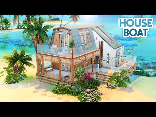 Docked Modern House Boat // The Sims 4 Speed Build