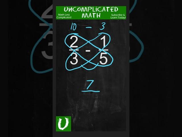 Subtracting Fractions Using The Butterfly Method | Math Hacks #shorts #maths #fraction