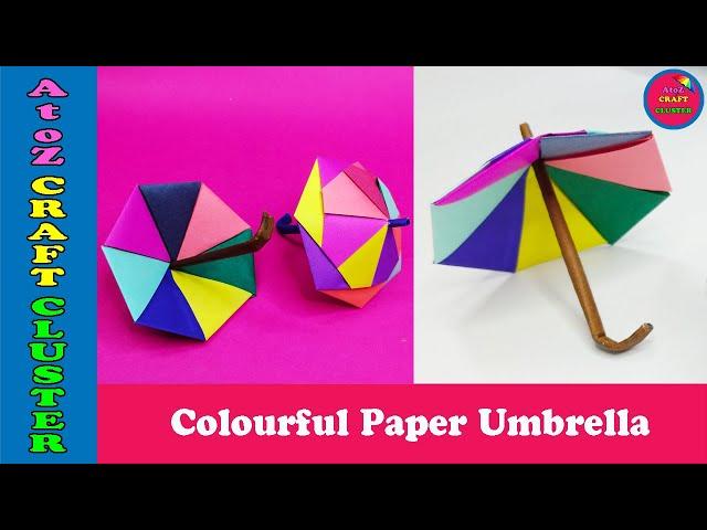 How to make a Colourful Paper Umbrella | Mini Umbrella | Paper Craft | DIY Crafts