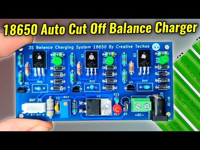 18650 3.7v Auto cut off balance charger 1S 2S 3S Lithium ion battery BMS