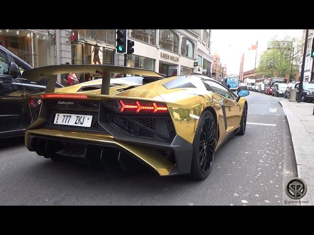 GOLD Lamborghini Aventador SV Roadster 1 of 500 in London!