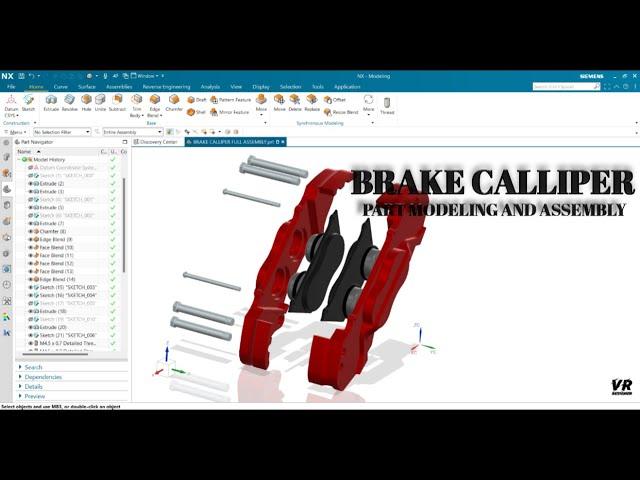 BRAKE CALLIPER || CALLIPER BODY || CALLIPER PISTON || BRAKE PADS || 3D MODELING || NX SIEMENS