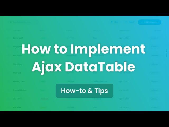 How to Implement an Ajax DataTable