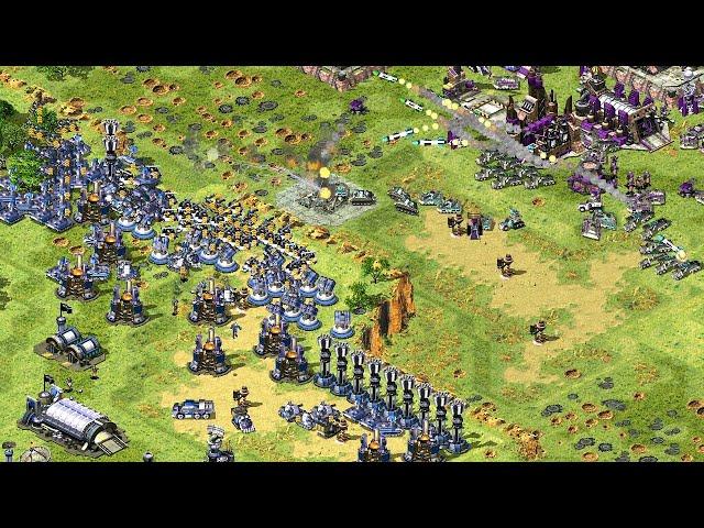 Red Alert 2 | Extra Hard AI mod | Great Britain - Sniper - 7 vs 1 | twin river's