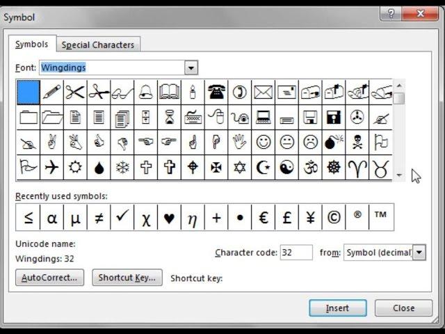 Insert a Symbol or Special Character in Word