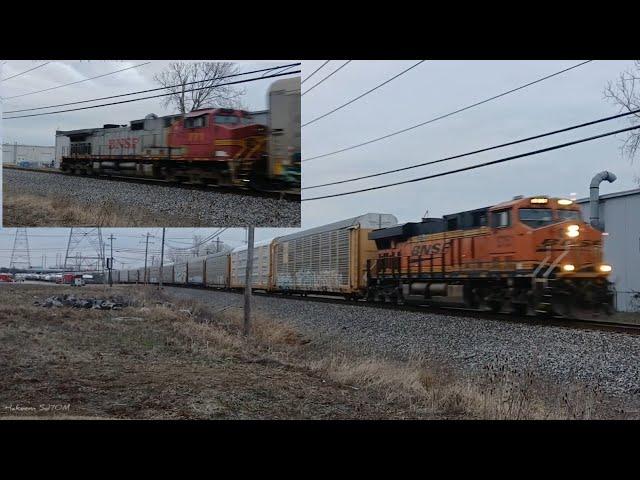 BNSF 6761 leads NS 13E w/BNSF 771 Warbonnet DPU East at Sharonville, OH