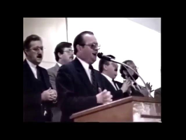 Dr. Max Solbrekken at Pentecostal Assemblies of Newfoundland Conference, 1988