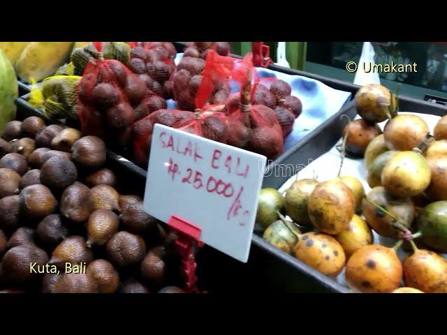 Bali Fruit shop with Rates- Papaya 50rs Apple 200rs