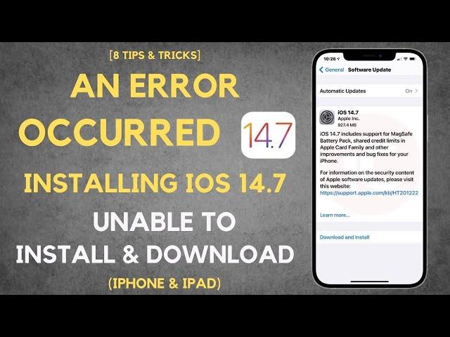 Unable To Install  iOS 15.5 Update - An Error Occurred Install iOS 15.5