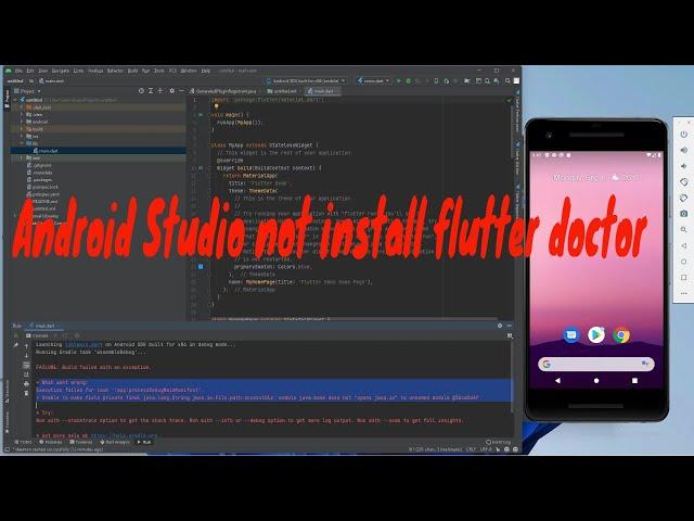 android studio not install error in flutter doctor && build failed with an exception  2021