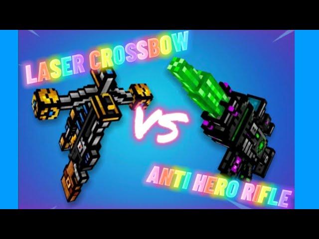 Laser Crossbow VS Anti Hero Rifle | Pixel Gun 3D | Damage Test and Comparison