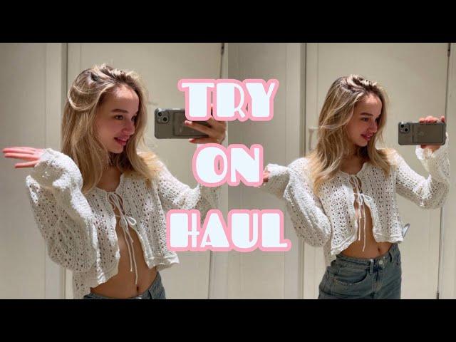 [4K USA] TRY ON HAUL | TRANSPARENT WHITE | AIR TOP | SPRING 2025