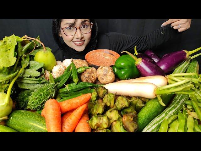 Eating Raw Vegetable & Fruits | Big Bites | Mukbang | Asme Eating | Crunch time