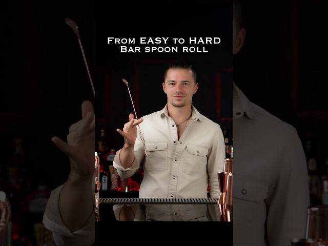 EASY / MEDIUM / HARD “Bar spoon rolls” #flairbartending #bartender #cocktail