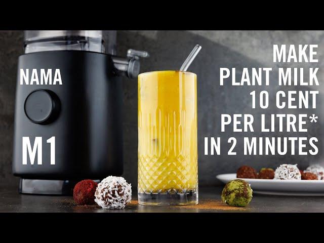 CHEAP EASY GOLDEN MILK with the NAMA M1 Plant-Based Milk Maker | ENERGY BALLS WITH THE LEFTOVER PULP