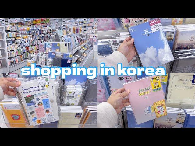 shopping in korea vlog  new 2024 diary & planners  daiso stationery haul