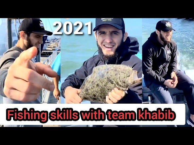 ufc light weight fighter Islam makhachev enjoying fishing skills with team khabib in usa