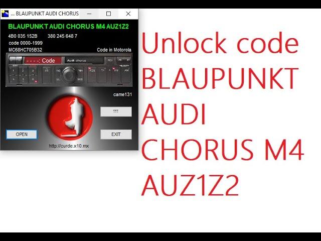 Unlock code BLAUPUNKT AUDI CHORUS M4 AUZ1Z2