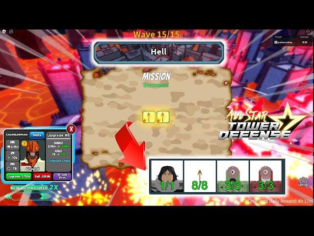 6 Star Denji Takes Part in Beating Hell Raid | Solo Gameplay | Roblox All Star Tower Defense