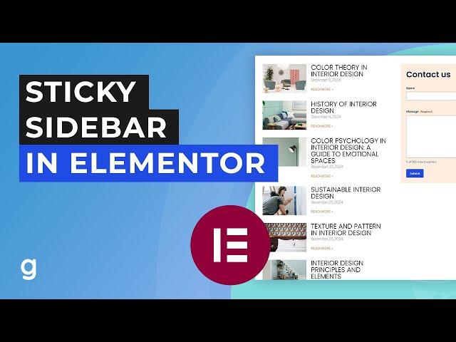 How to Create a Sticky Sidebar in Elementor | EASY