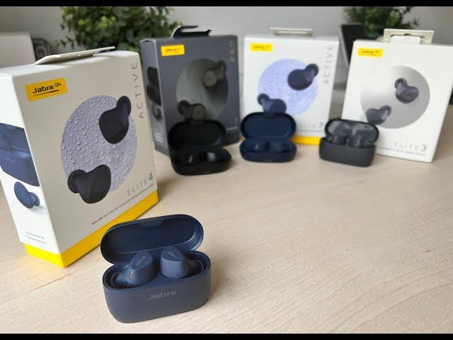 Jabra Elite 4 Active Unboxing and comparison to the Elite 7 Active  Elite 7 Pro and Elite 3