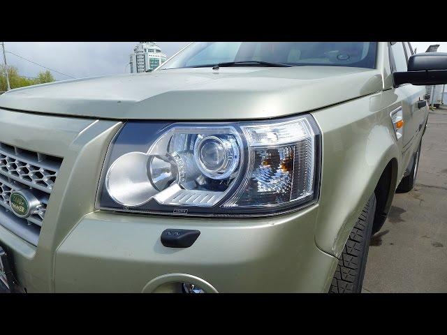 Land Rover Freelander 2 установка светодиодных би линз Optima Premium Bi LED и ангельских глазок.