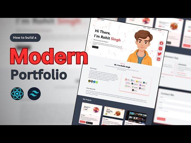 Build a Portfolio Website Using React JS, Tailwind CSS & Particles JS