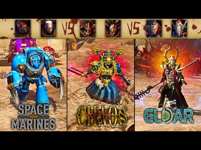 Warhammer 40,000: Dawn of War 2 - Faction Rumble | Space Marines [vs] Chaos [vs] Eldar