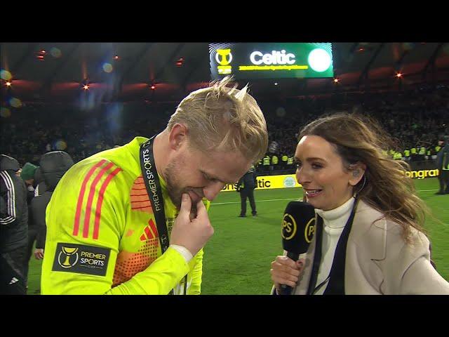 Kasper Schmeichel post-match interview after Celtic's Premier Sports Cup Final win against Rangers