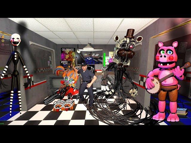 ANIMATRONICS SCARE THE SECURITY GUARD FNAF COOP Garry's Mod