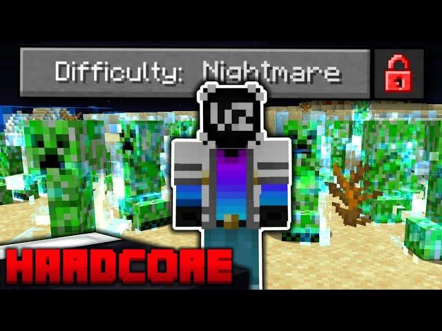 I Beat NIGHTMARE Difficulty in HARDCORE Minecraft!! (impossible difficulty)