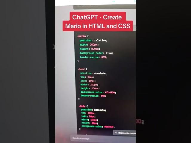 ChatGPT creating Mario in HTML and CSS