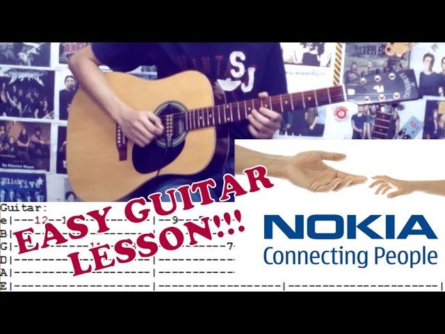 Nokia Tune on Guitar (Easy Guitar Lesson)with Chords and Tab