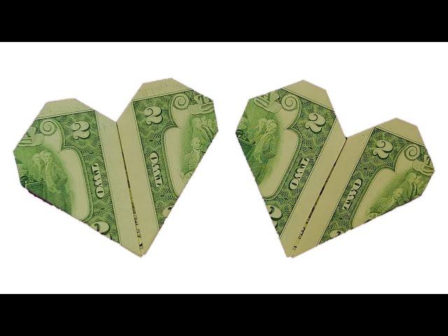 How to Make a Dollar Heart with a $2 Bill | Easy and Quick Tutorial.