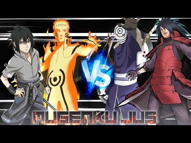 Naruto BTM OP & Sasuke Indra OP vs Legendary Madara & Obito All Forms ANIME MUGEN JUS