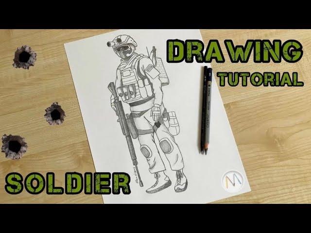 How to draw a soldier / How to draw a soldier special forces / Drawing tutorial