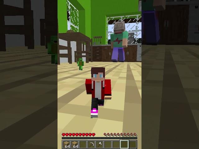 Tiny Mikey & Tiny JJ running away from grandma!  #maizen #minecraft #jj #funny #mikey #memes