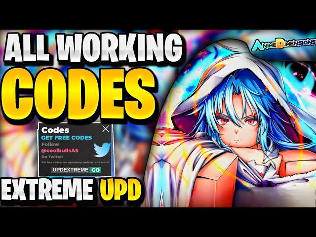 *NEW* ALL WORKING EXTREME DIMENSION UPDATE CODES FOR ADS | ROBLOX ANIME DIMENSIONS SIMULATOR CODES