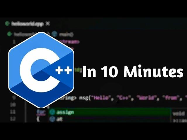 Learn C++ in 10 Minutes !! C++ Tutorial for Beginners