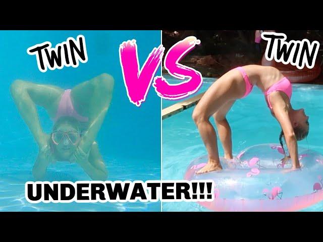 UNDERWATER ACRO GYMNASTICS POOL CHALLENGE! TWIN VS TWIN!