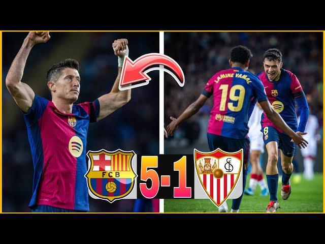 BARÇA 5-1 SÉVILLE MANITA ! LEWANDOWSKI DOUBLÉ ! GAVI DE RETOUR LE BARÇA EST PRÊT !