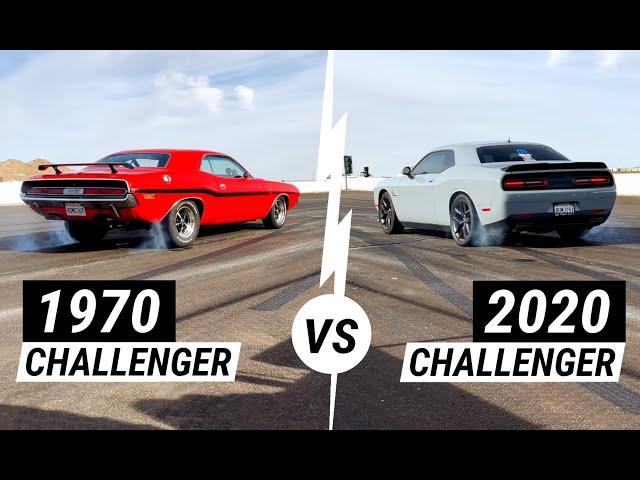 1970 vs 2020 Dodge Challenger RT: Old vs New Muscle Car Drag Racing Street Style