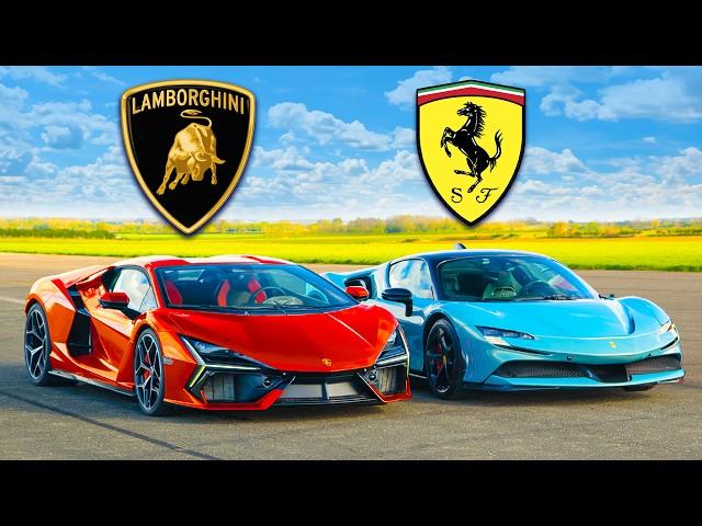 Lamborghini Revuelto v Ferrari SF90 v Porsche 918: DRAG RACE