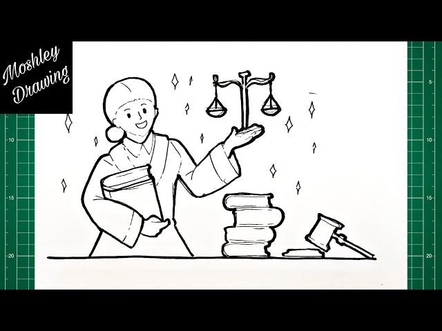 How to Draw a Lawyer Step by Step