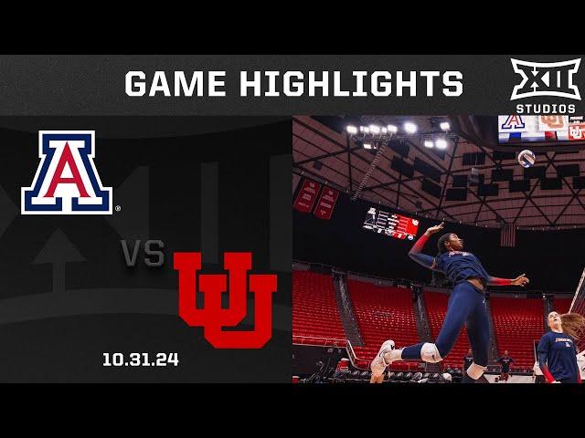 Arizona vs. Utah Women's Volleyball Highlights (10.31.24) | 2024 Big 12 Volleyball