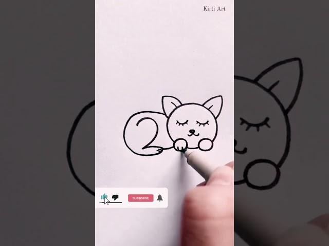 Cat Draw from 200 |Kirti Art| #art #drawing #artist #cat #catart #200 #easysteps #tips #viralshorts