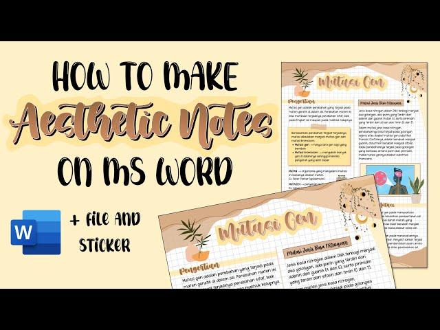 How to Make Aesthetic Notes in Microsoft Word | Easy and Simple + Link Download