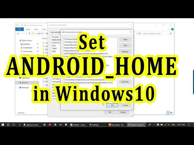 How to set ANDROID_HOME and environment variable for Android SDK in Windows 10